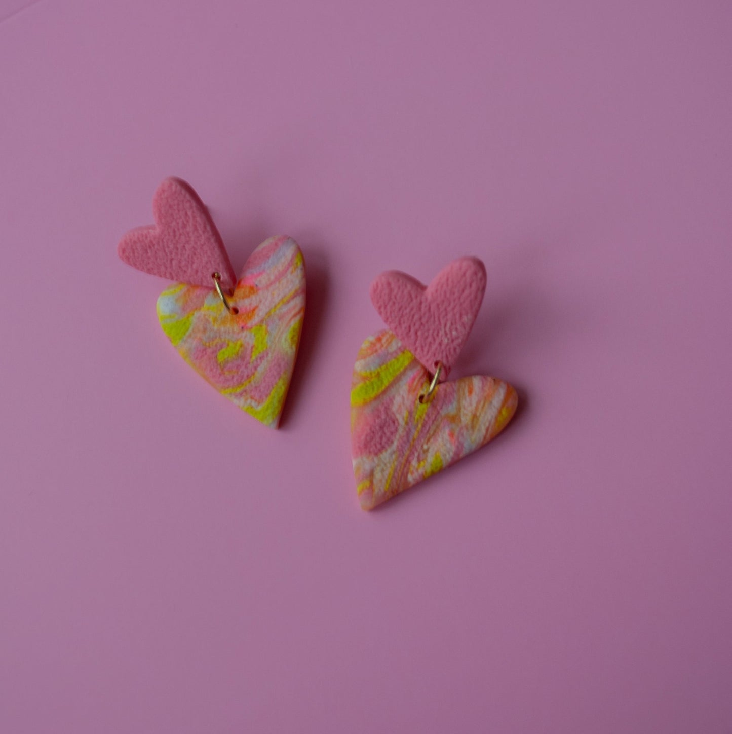 DOUBLE HEARTS - milkshake pink