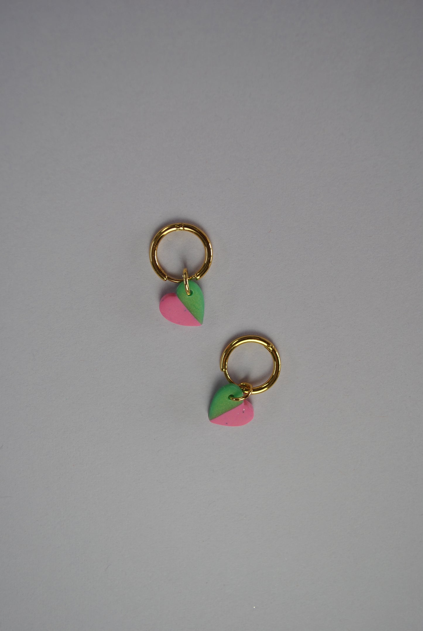Hoop heart green/pink