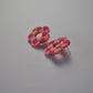STUD MINI FLOWER - check pink