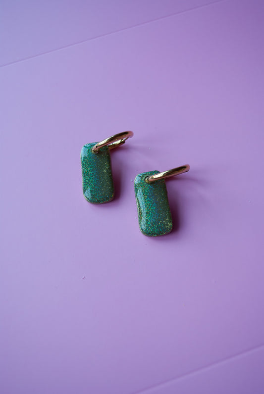 HOOP BAR GOLD - OLIVE GLITTER
