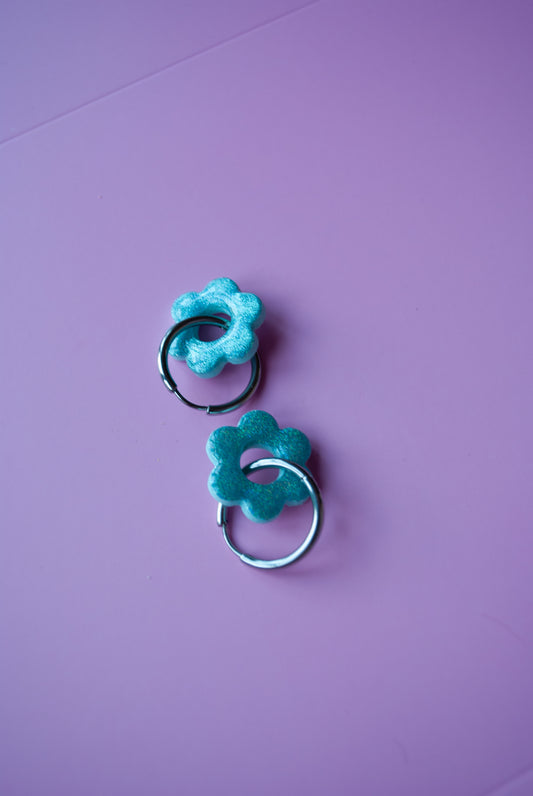 HOOP DAISY ZILVER - BLUE