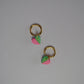 Hoop heart green/pink