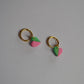 Hoop heart green/pink