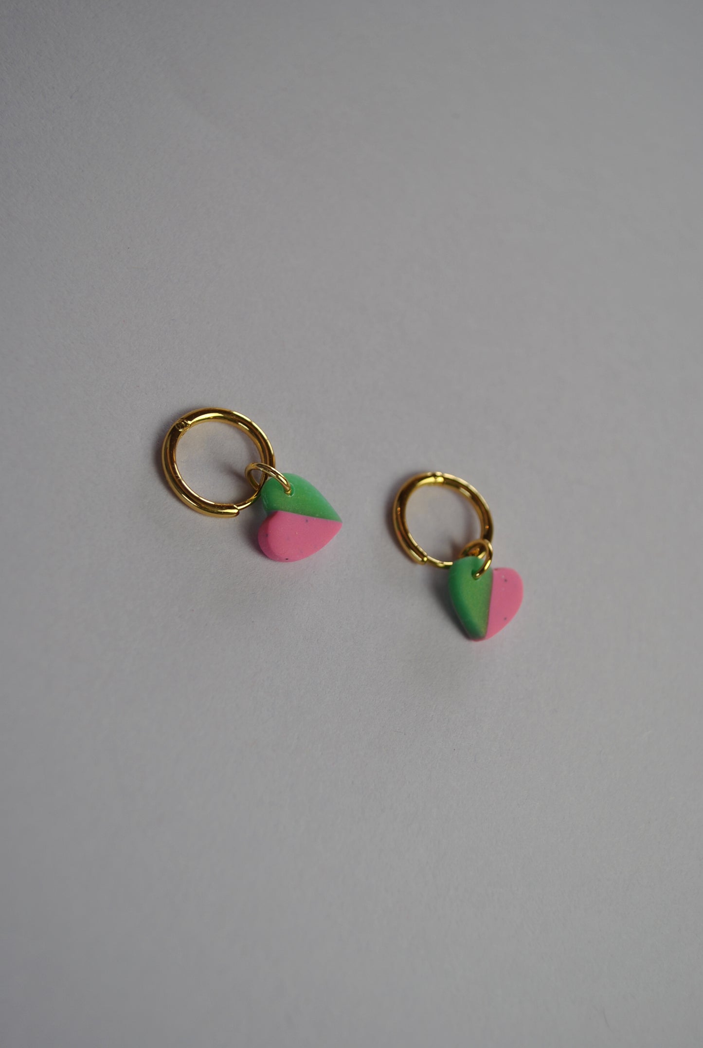 Hoop heart green/pink